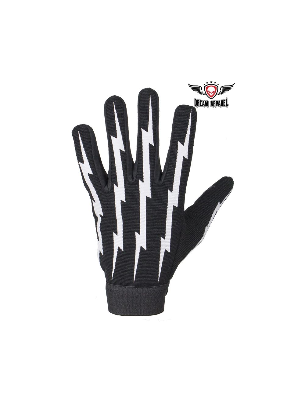 Black Mechanics Gloves with Lightning Bolts