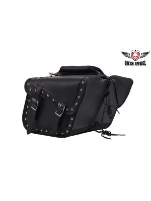 Saddlebags - Leather - Studs - Motorcycle Luggage - SD4079-STUD-LEATHER-DL