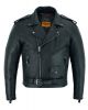 Classic Biker Police Motorcycle MC Jacket Concealed Gun Pockets Naked Cowhide Leather Heavy Duty